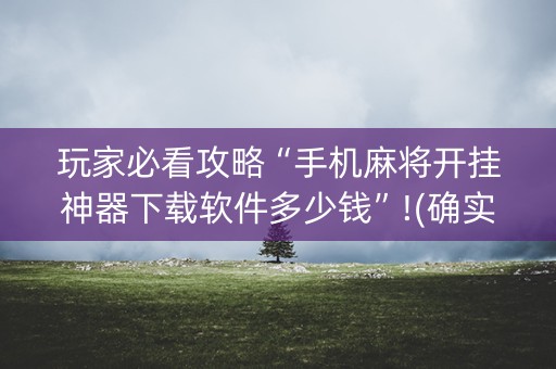 玩家必看攻略“手机麻将开挂神器下载软件多少钱”!(确实是有挂)-抖音