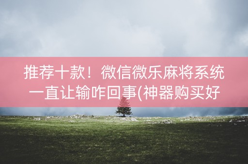 推荐十款！微信微乐麻将系统一直让输咋回事(神器购买好牌规律)