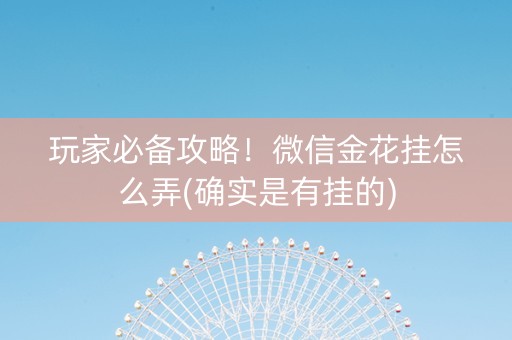 玩家必备攻略！微信金花挂怎么弄(确实是有挂的)