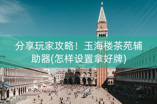分享玩家攻略！玉海楼茶苑辅助器(怎样设置拿好牌)