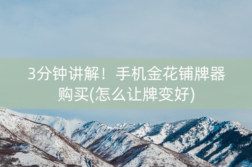 3分钟讲解！手机金花铺牌器购买(怎么让牌变好)