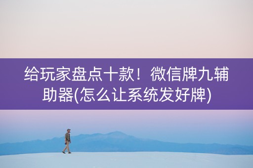 给玩家盘点十款！微信牌九辅助器(怎么让系统发好牌)