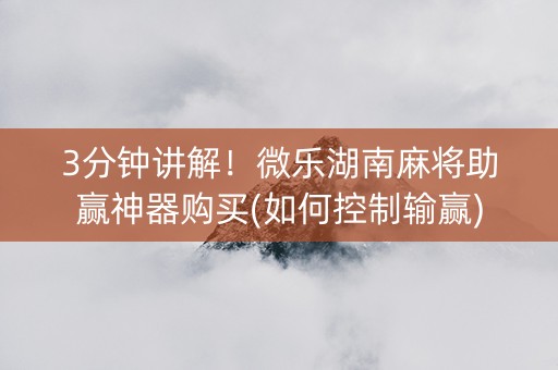 3分钟讲解！微乐湖南麻将助赢神器购买(如何控制输赢)