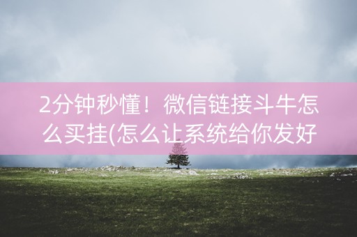 2分钟秒懂！微信链接斗牛怎么买挂(怎么让系统给你发好牌)