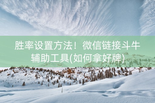 胜率设置方法！微信链接斗牛辅助工具(如何拿好牌)