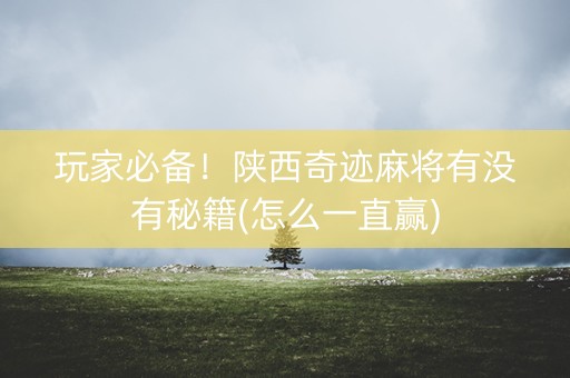 玩家必备！陕西奇迹麻将有没有秘籍(怎么一直赢)