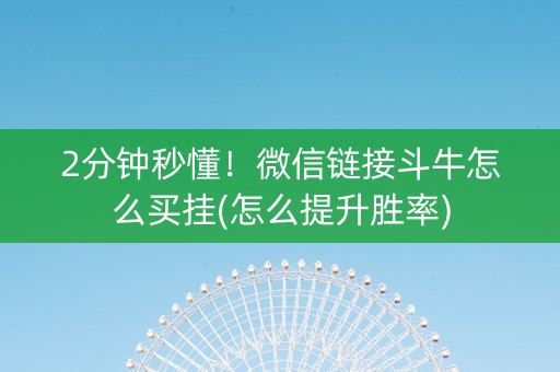 2分钟秒懂！微信链接斗牛怎么买挂(怎么提升胜率)