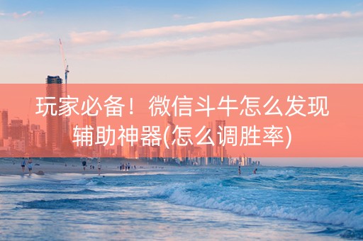 玩家必备！微信斗牛怎么发现辅助神器(怎么调胜率)