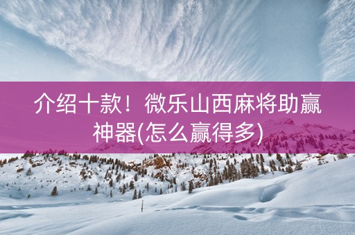 介绍十款！微乐山西麻将助赢神器(怎么赢得多)
