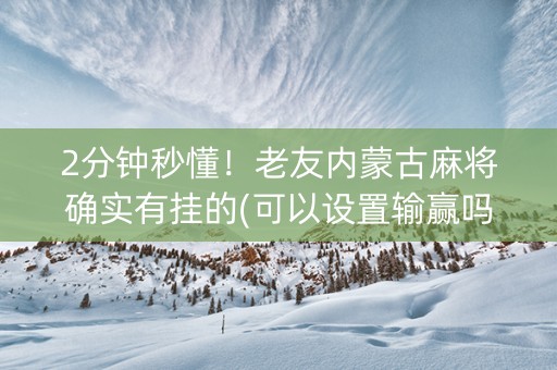 2分钟秒懂！老友内蒙古麻将确实有挂的(可以设置输赢吗)