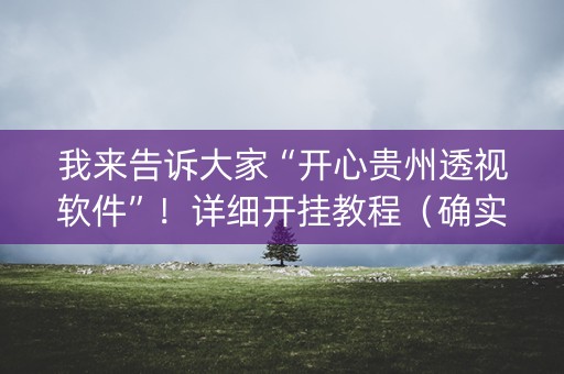 我来告诉大家“开心贵州透视软件”！详细开挂教程（确实真的有挂)-抖音