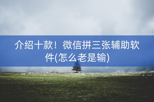 介绍十款！微信拼三张辅助软件(怎么老是输)