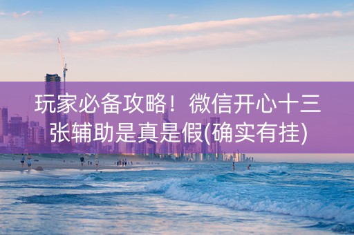 玩家必备攻略！微信开心十三张辅助是真是假(确实有挂)