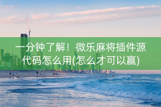一分钟了解！微乐麻将插件源代码怎么用(怎么才可以赢)