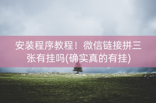 安装程序教程！微信链接拼三张有挂吗(确实真的有挂)