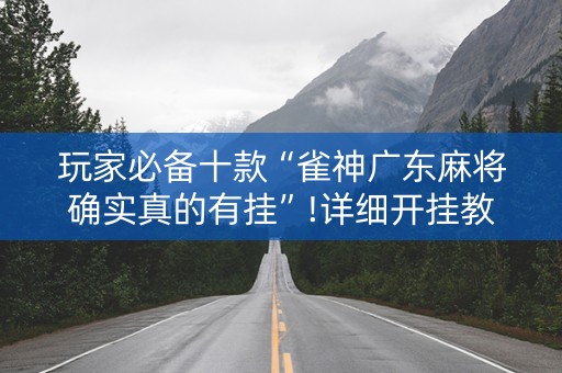 玩家必备十款“雀神广东麻将确实真的有挂”!详细开挂教程-抖音