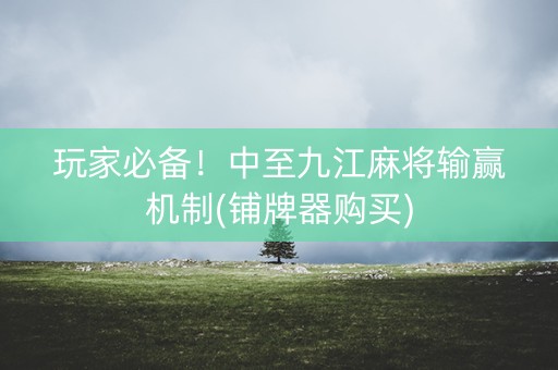玩家必备！中至九江麻将输赢机制(铺牌器购买)
