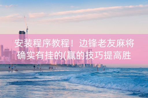 安装程序教程！边锋老友麻将确实有挂的(赢的技巧提高胜率)