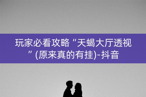 玩家必看攻略“天蝎大厅透视”(原来真的有挂)-抖音
