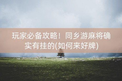 玩家必备攻略！同乡游麻将确实有挂的(如何来好牌)