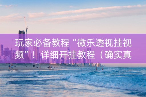 玩家必备教程“微乐透视挂视频”！详细开挂教程（确实真的有挂)-抖音