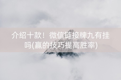 介绍十款！微信链接牌九有挂吗(赢的技巧提高胜率)