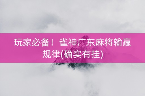 玩家必备！雀神广东麻将输赢规律(确实有挂)