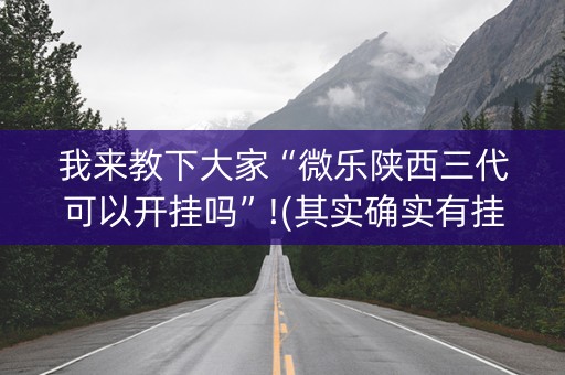 我来教下大家“微乐陕西三代可以开挂吗”!(其实确实有挂)-抖音