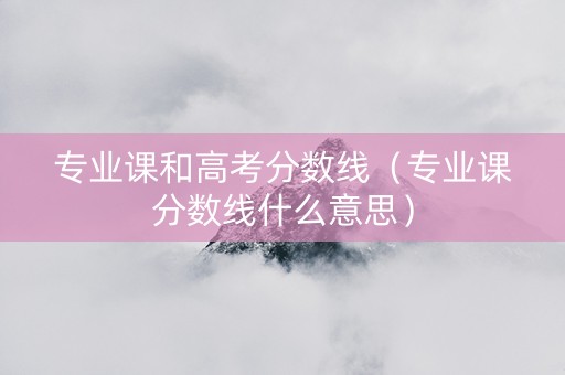 专业课和高考分数线（专业课分数线什么意思）