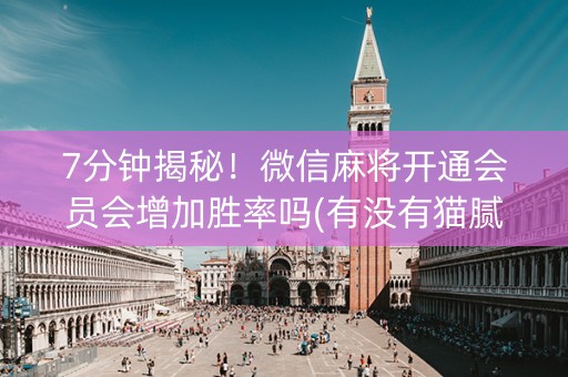7分钟揭秘！微信麻将开通会员会增加胜率吗(有没有猫腻)