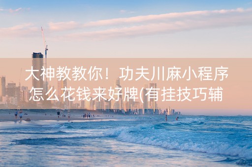 大神教教你！功夫川麻小程序怎么花钱来好牌(有挂技巧辅助器)