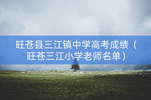 旺苍县三江镇中学高考成绩（旺苍三江小学老师名单）