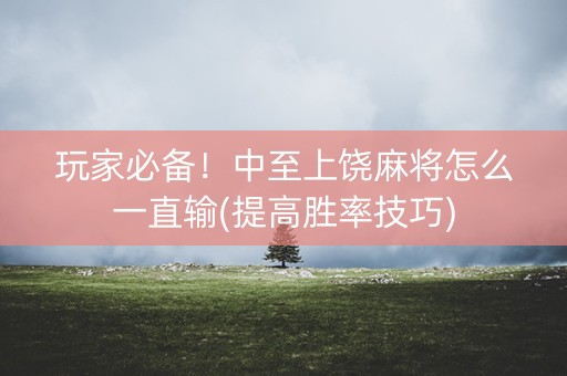 玩家必备！中至上饶麻将怎么一直输(提高胜率技巧)