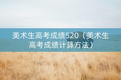 美术生高考成绩520（美术生高考成绩计算方法）