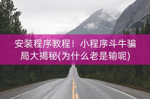 安装程序教程！小程序斗牛骗局大揭秘(为什么老是输呢)