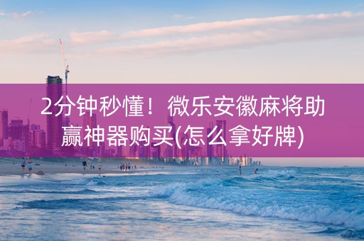 2分钟秒懂！微乐安徽麻将助赢神器购买(怎么拿好牌)