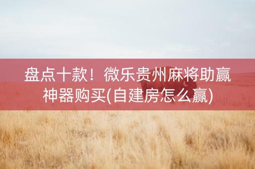 盘点十款！微乐贵州麻将助赢神器购买(自建房怎么赢)