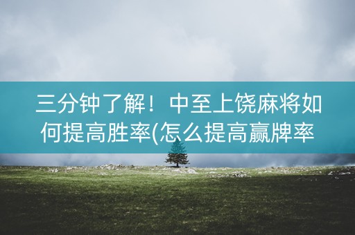 三分钟了解！中至上饶麻将如何提高胜率(怎么提高赢牌率)