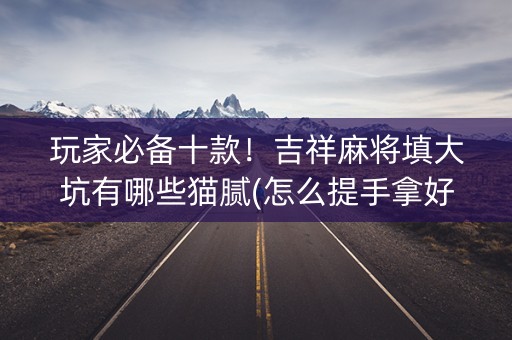 玩家必备十款！吉祥麻将填大坑有哪些猫腻(怎么提手拿好牌)
