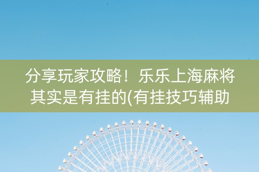 分享玩家攻略！乐乐上海麻将其实是有挂的(有挂技巧辅助器)