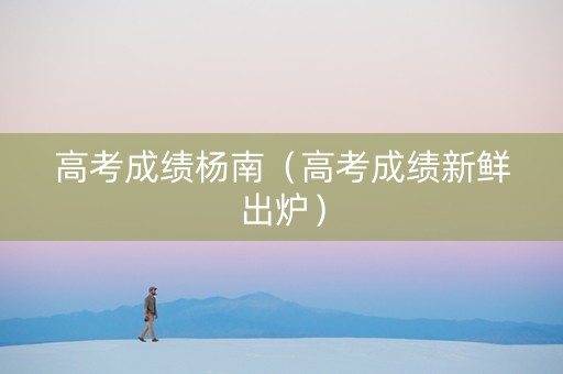 高考成绩杨南（高考成绩新鲜出炉）