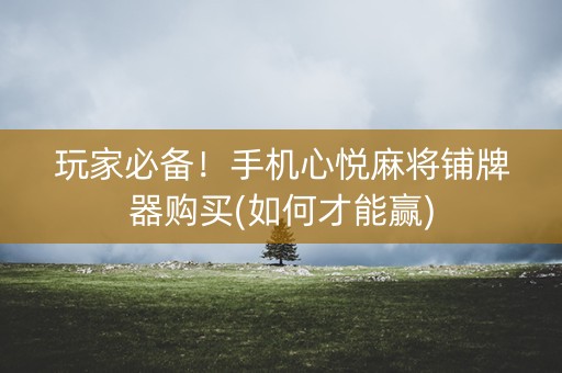玩家必备！手机心悦麻将铺牌器购买(如何才能赢)