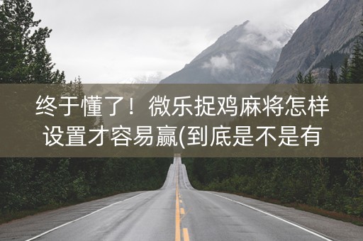 终于懂了！微乐捉鸡麻将怎样设置才容易赢(到底是不是有挂)
