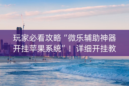 玩家必看攻略“微乐辅助神器开挂苹果系统”！详细开挂教程（确实真的有挂)-抖音