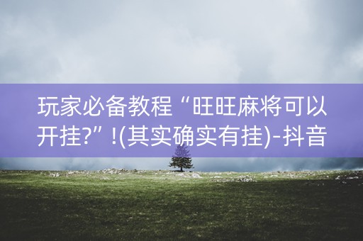 玩家必备教程“旺旺麻将可以开挂?”!(其实确实有挂)-抖音