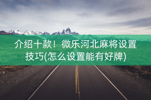 介绍十款！微乐河北麻将设置技巧(怎么设置能有好牌)