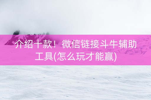 介绍十款！微信链接斗牛辅助工具(怎么玩才能赢)