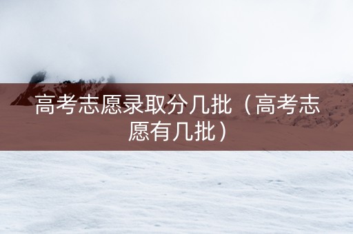 高考志愿录取分几批（高考志愿有几批）