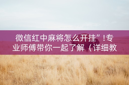 微信红中麻将怎么开挂”!专业师傅带你一起了解（详细教程）-抖音