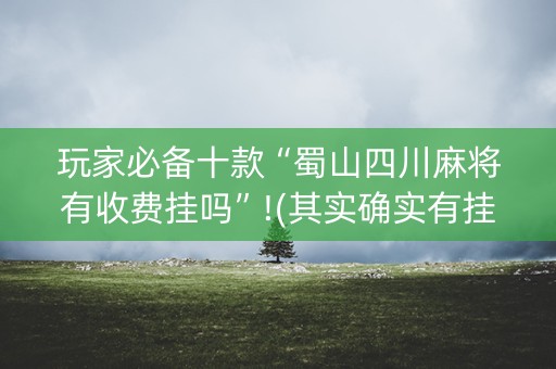 玩家必备十款“蜀山四川麻将有收费挂吗”!(其实确实有挂)-抖音